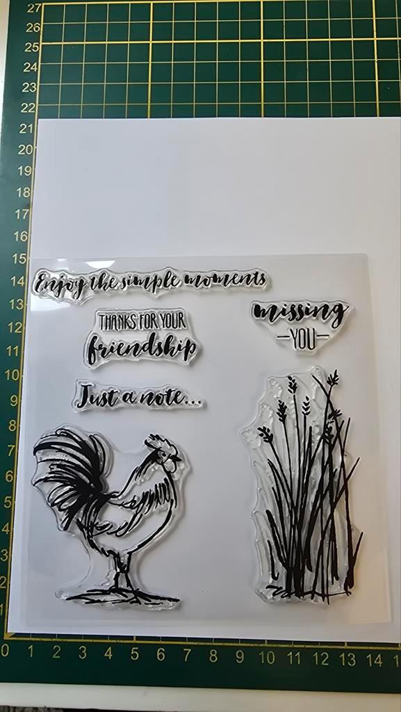 Stempelset haan, Hobby en Vrije tijd, Stempelen, Zo goed als nieuw, Clearstamp, Ophalen of Verzenden