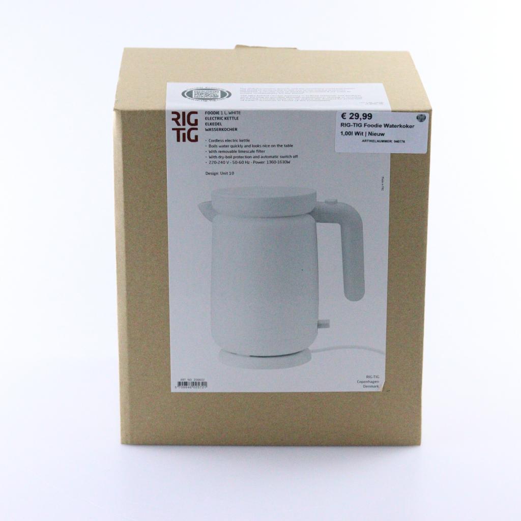 RIG-TIG Foodie Waterkoker 1,00l Wit | Nieuw