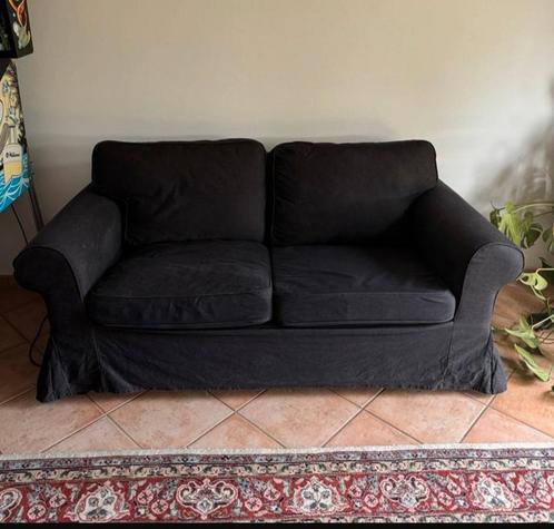 Ikea ektorp slaapbank met wasbare zwarte hoes, Huis en Inrichting, Slaapkamer | Slaapbanken, Gebruikt, 140 cm, 200 cm, Tweepersoons