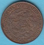 Nederland 1 cent 1925 Wilhelmina, Sch. 987 in munthouder, Postzegels en Munten, Munten | Nederland, Koningin Wilhelmina, Ophalen of Verzenden