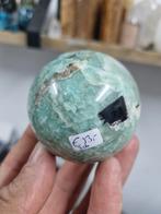Bol van Amazoniet met toermalijn en rookkwarts, Verzamelen, Ophalen of Verzenden, Mineraal