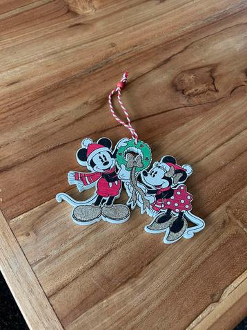 Disney houten kersthanger van Minnie en Mickey Mouse beschikbaar voor biedingen