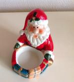 Waxinelichthouder kerstman in rood en wit aardewerk, Ophalen of Verzenden, Zo goed als nieuw