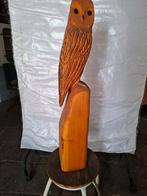Houten Kerkuil Tuinbeeld - Handgesneden, Ophalen, Zo goed als nieuw, Hout, Dierenbeeld