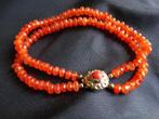 Antieke armband met facet geslepen zonnestenen, gouden slot, Verzenden, Goud, Armband, Met edelsteen