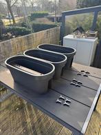 Plantenbakken / balkonbakken donkergrijs, Ophalen, Kunststof, Gebruikt, Minder dan 30 cm