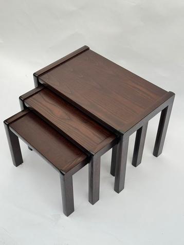 Vintage Mid Century Wengé Bijzettafels Set Mimiset beschikbaar voor biedingen