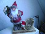 kerstman houten voet met jute zak met cadeautjes plantjespot, Ophalen of Verzenden, Zo goed als nieuw