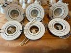 6 Inbouwspotjes met G10 Lampjes - 7,5cm diameter, Led-lamp, Minder dan 30 watt, Nieuw, Bipin of Steekvoet