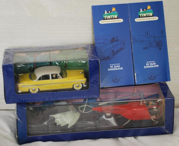 Kuifje auto No. 47/48 De gele Chrysler & De rode helikopter, Hobby en Vrije tijd, Modelauto's | 1:43, Nieuw, Auto, Overige merken