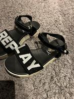 REPLAY sandalen met strass maat 37 origineel zgan, Zwart, Zo goed als nieuw, Sandalen of Muiltjes, Ophalen of Verzenden
