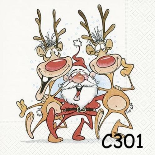 Servetten decoupage/bullet journal – kerstman&friends C301x, Hobby en Vrije tijd, Knutselen, Nieuw, Materiaal, Verzenden