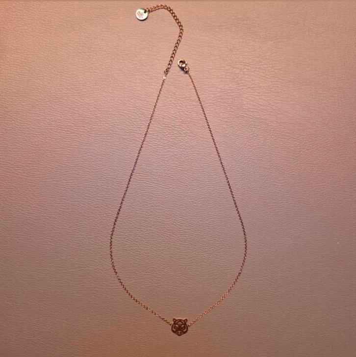 Rose gouden ketting van Go Dutch label met tijger hanger, Sieraden, Tassen en Uiterlijk, Kettingen, Verstelbaar, Ophalen of Verzenden