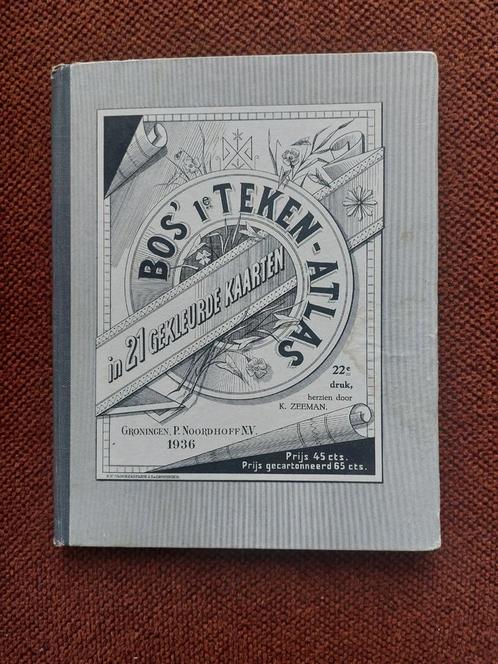 BOS' 1e TEKEN - ATLAS 22e druk 1936., Antiek en Kunst, Antiek | Boeken en Bijbels, Ophalen of Verzenden