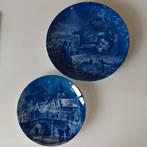 Kerst borden Genuine Blue China  jubileumuitgave 1970-1980, Antiek en Kunst, Verzenden