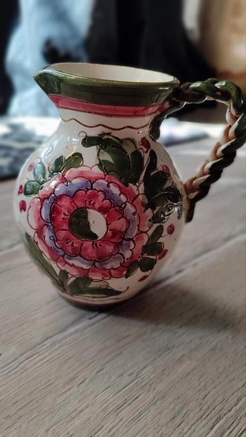 Vintage Italiaanse Majolica Vaas - Bloemmotief beschikbaar voor biedingen