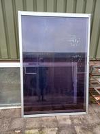 2 schuifdeuren met afgeplakt glas, Doe-het-zelf en Verbouw, Kozijnen en Schuifpuien, Gebruikt, Aluminium, 150 tot 225 cm, Inclusief glas