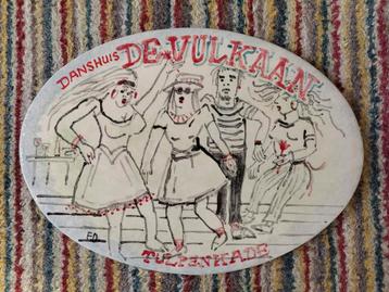 Geglazuurde kunst tegel van Frits Damave beschikbaar voor biedingen