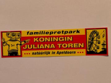 Koningin Juliana Toren pretpark Jul vintage sticker logo  beschikbaar voor biedingen