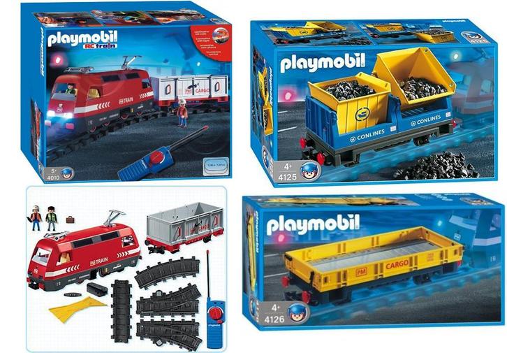 Playmobil Electrische Trein 4010 +Extra Wagon Sets 4125 4126, Kinderen en Baby's, Speelgoed | Playmobil, Gebruikt, Complete set