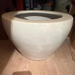 Grote witte stenen bloempot, Ophalen, Steen, 40 cm of meer, Rond