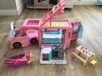 Barbie camper met veel toebehoren en barbies, Ophalen, Zo goed als nieuw, Barbie