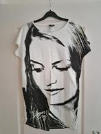 Leuk wit met zwart meisjes T-shirt shirt met print maat 170, Ophalen of Verzenden, Zo goed als nieuw, Meisje, Shirt of Longsleeve