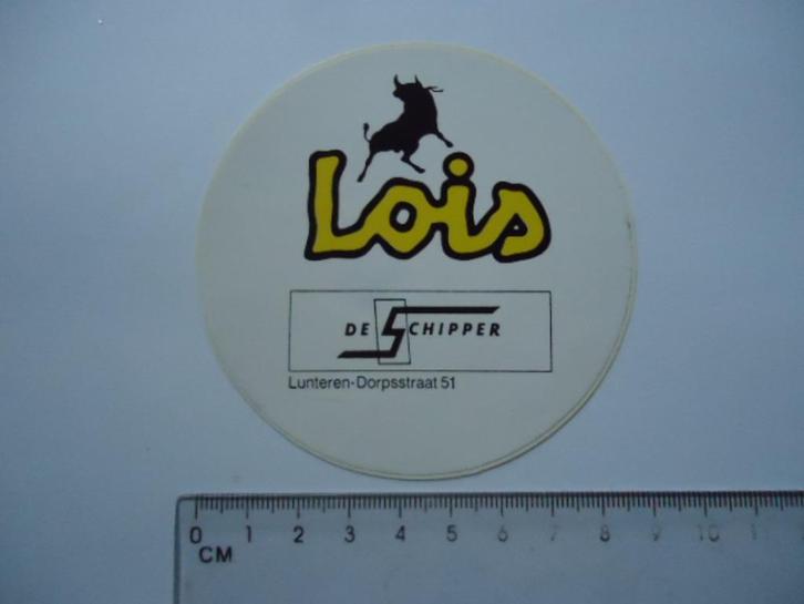 sticker oud LOIS jeans winkel Lunteren De Schipper vintage, Verzamelen, Stickers, Zo goed als nieuw, Bedrijf of Vereniging, Verzenden