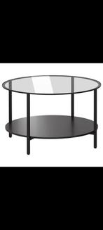 Mooie ronde salontafel met glazen plaat., Huis en Inrichting, Tafels | Salontafels, 50 tot 100 cm, Rond, Minder dan 50 cm, 50 tot 100 cm