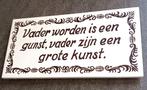 Vintage Mosa Holland Spreuktegel - Vader, Antiek en Kunst, Antiek | Wandborden en Tegels, Ophalen of Verzenden