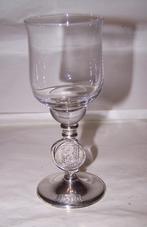 Prachtig glas met zilveren? (verzilverde?)stam/voet /penning, Antiek en Kunst, Ophalen of Verzenden