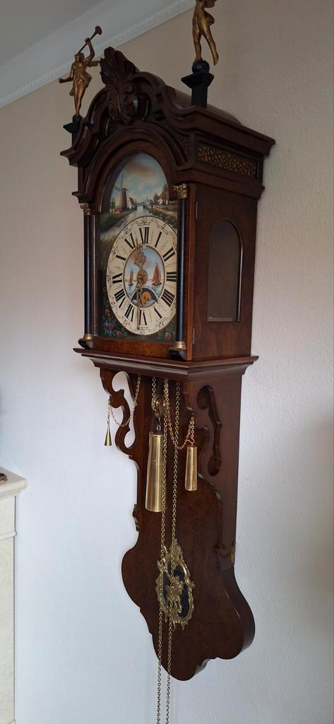 Christian  hygens met Amsterdamse dubbel  met maan en datum, Antiek en Kunst, Antiek | Klokken, Ophalen