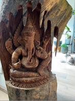 Balinees houtsnijwerk Ganesha beeld in boomstam, Antiek en Kunst, Kunst | Beelden en Houtsnijwerken, Ophalen