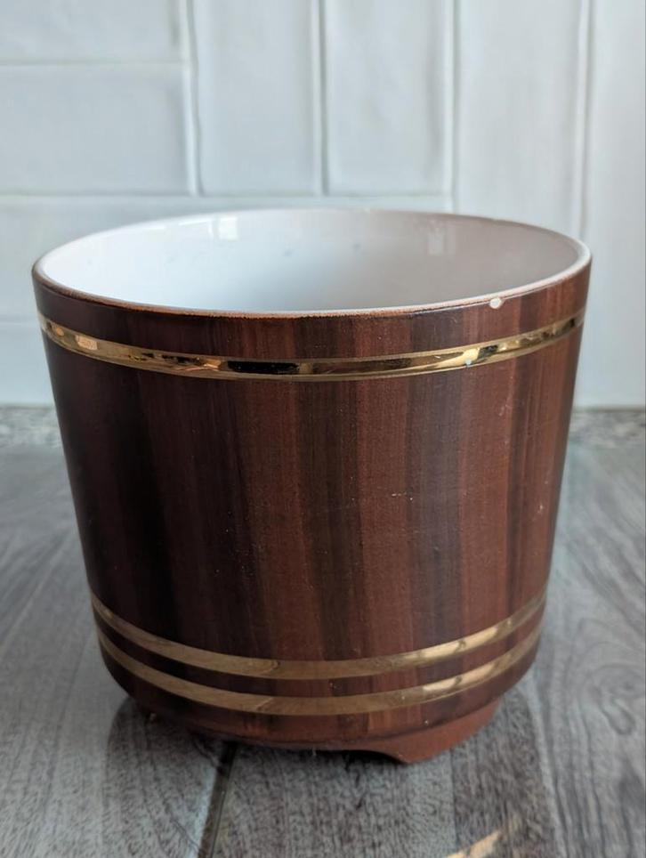 Vintage Bloempot met Gouden Details, Antiek en Kunst, Antiek | Keukenbenodigdheden, Ophalen of Verzenden