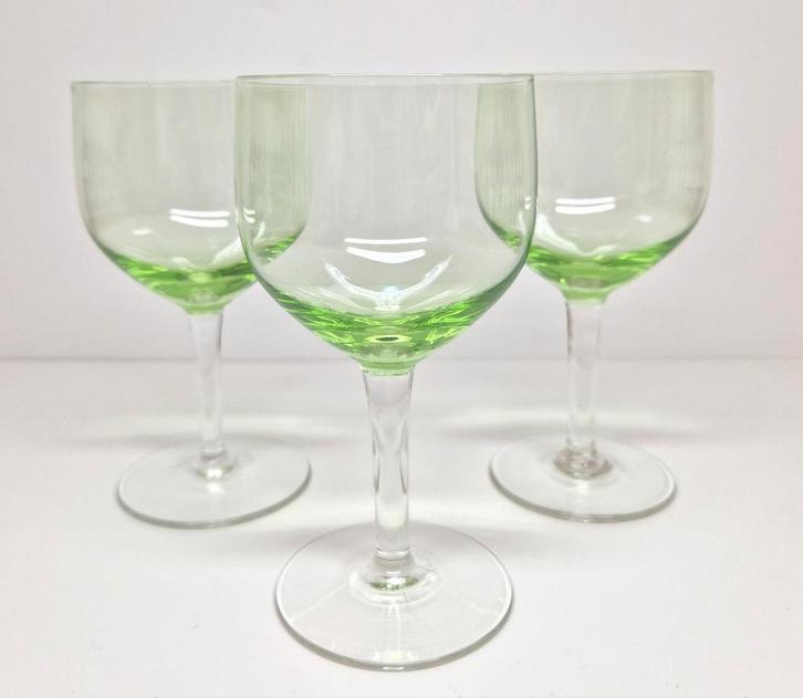 A.D. Copier Glasfabriek Leerdam annagroene Gilde glazen 1930, Antiek en Kunst, Antiek | Glas en Kristal, Ophalen of Verzenden