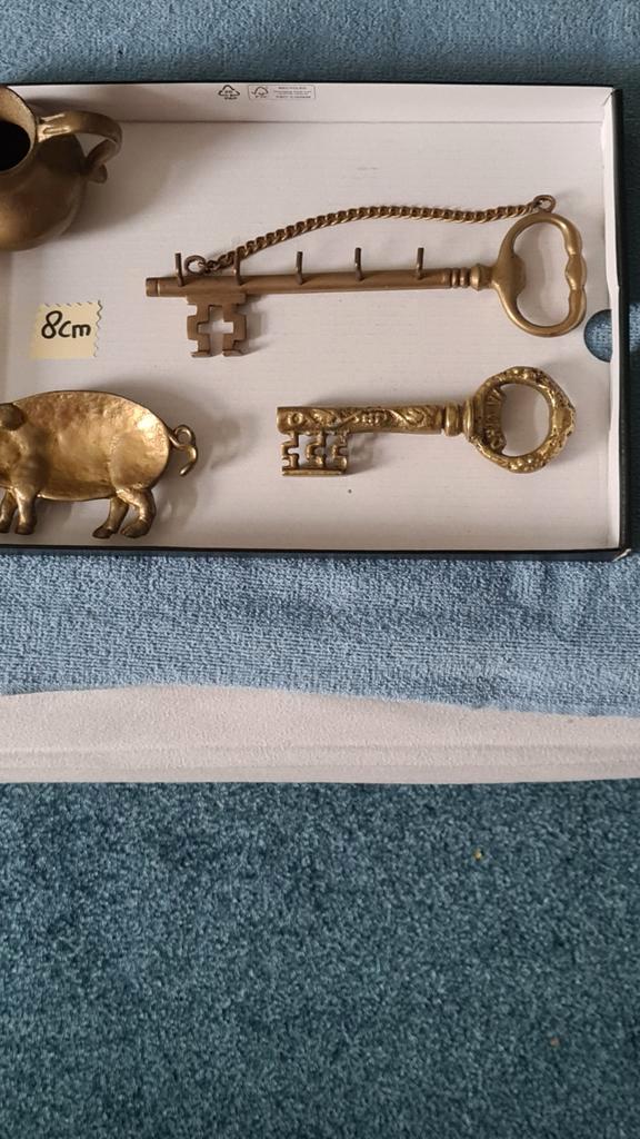 Vintage Messing Decoratie Set, Antiek en Kunst, Curiosa en Brocante, Ophalen of Verzenden