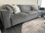 Grijze 3-zits bank met hocker, Ophalen, Gebruikt, Driepersoons, 75 tot 100 cm