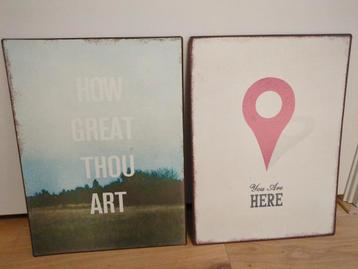 Tekstborden You are here + How great thou art beschikbaar voor biedingen