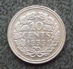 Zilveren dubbeltje: - 10 cent 1935., Verzenden, Zilver, 10 cent, Koningin Wilhelmina