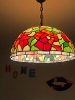 Mooie antieke lamp  rood met groen, Ophalen of Verzenden