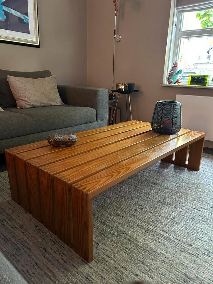 Vintage lattenbank Ate van Apeldoorn Houtwerk Hattem, Huis en Inrichting, Tafels | Salontafels, Zo goed als nieuw, Minder dan 50 cm