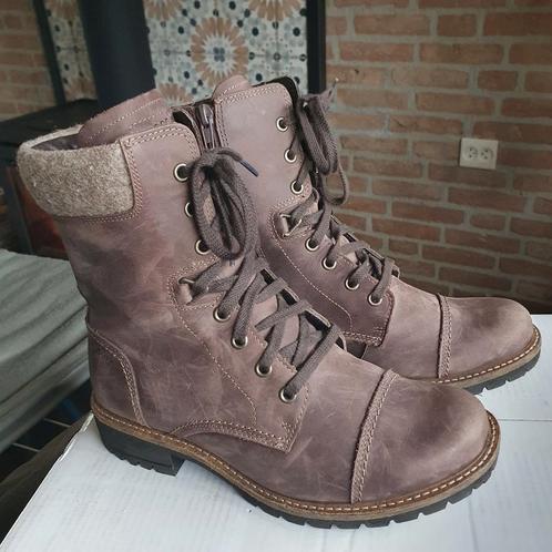 Ecco Elaine nubuck veterboots bruin maat 38 z.g.a.n., Kleding | Dames, Schoenen, Zo goed als nieuw, Lage of Enkellaarzen, Bruin