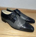 Business heren gespschoenen maat 45 grijs zwart echt leer, Verzenden, Zwart, Gespschoenen, Gedragen