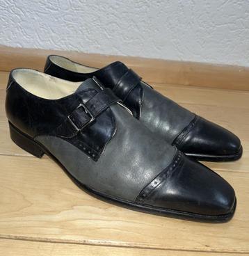 Business heren gespschoenen maat 45 grijs zwart echt leer beschikbaar voor biedingen
