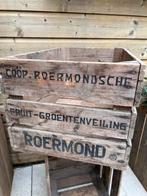 Oude brocante veilingkist groenteveiling Roermond hout krat, Huis en Inrichting, Minder dan 50 cm, Ophalen of Verzenden, Zo goed als nieuw