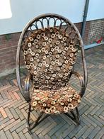 Vintage rotan stoel jaren 60/70, Ophalen, Gebruikt, Bruin, Vintage
