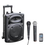 Draagbare geluidsboxen incl. accu en 2 microfoons, Muziek en Instrumenten, Ophalen of Verzenden, Nieuw, Zangmicrofoon, Draadloos