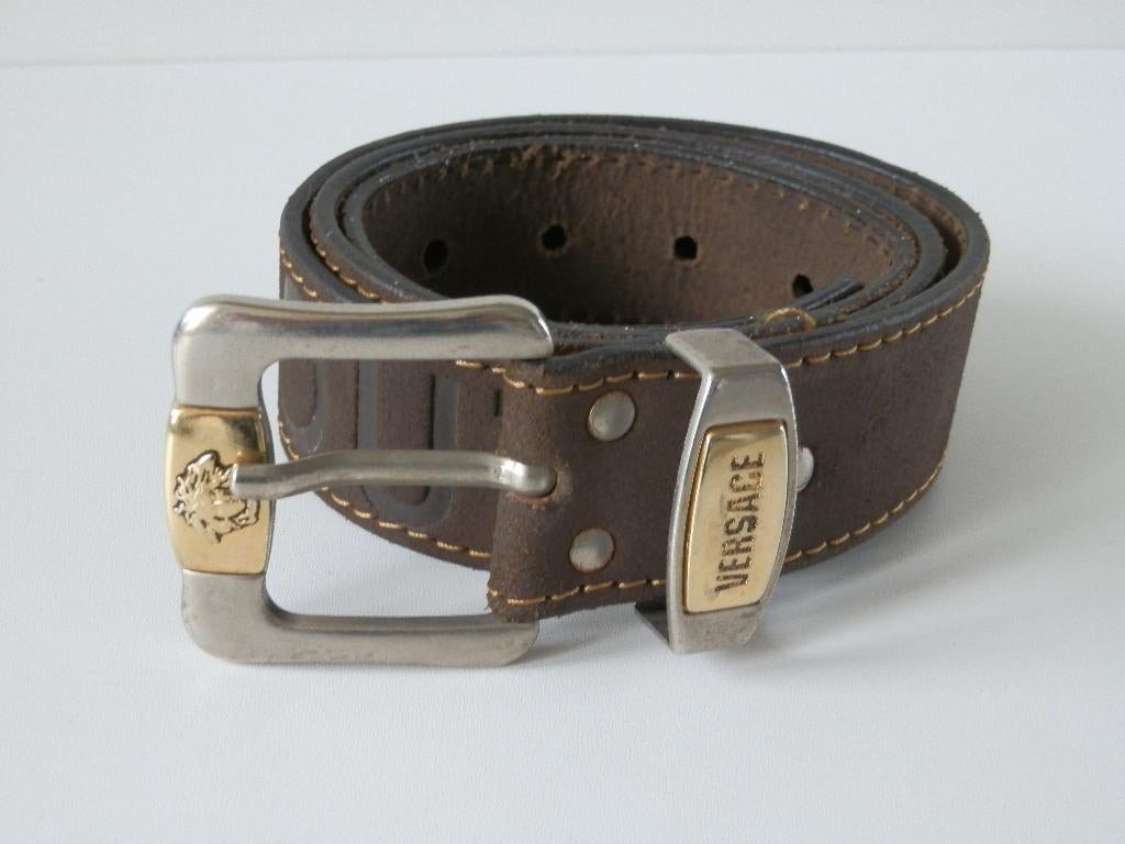 Versace riem. Vintage. Leer. Unisex., Echt leder, Tailleriem, Ophalen of Verzenden, Zo goed als nieuw