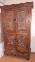 Antieke INDIA kast- Houtsnijwerk/Sierbeslag *AANBIEDING*, Ophalen, Gebruikt, Minder dan 150 cm, Met lade(s)