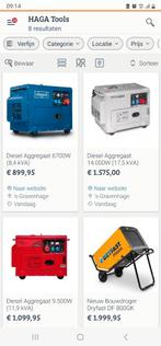Benzine Aggregaat 6700W (8,4 kVA) pas op!!!!!!! Haga Tools, Ophalen of Verzenden, N.v.t, N.v.t, N.v.t